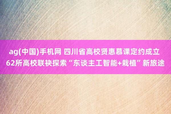 ag(中国)手机网 四川省高校贤惠慕课定约成立 62所高校联袂探索“东谈主工智能+栽植”新旅途
