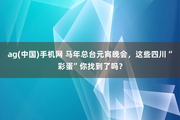 ag(中国)手机网 马年总台元宵晚会，这些四川“彩蛋”你找到了吗？
