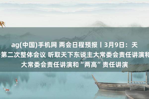 ag(中国)手机网 两会日程预报丨3月9日：天下东谈主代会举行第二次整体会议 听取天下东谈主大常委会责任讲演和“两高”责任讲演