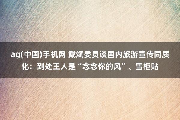ag(中国)手机网 戴斌委员谈国内旅游宣传同质化：到处王人是“念念你的风”、雪柜贴