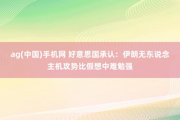 ag(中国)手机网 好意思国承认：伊朗无东说念主机攻势比假想中难勉强