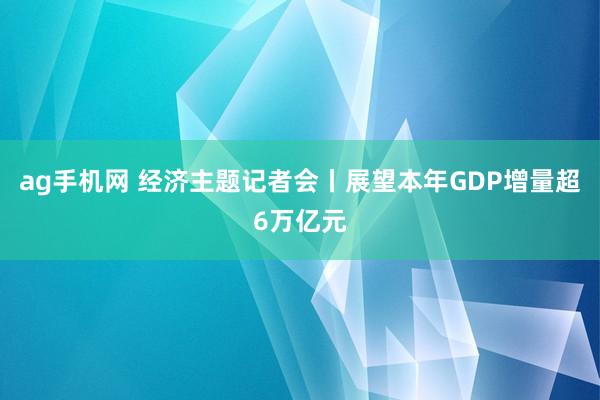 ag手机网 经济主题记者会丨展望本年GDP增量超6万亿元