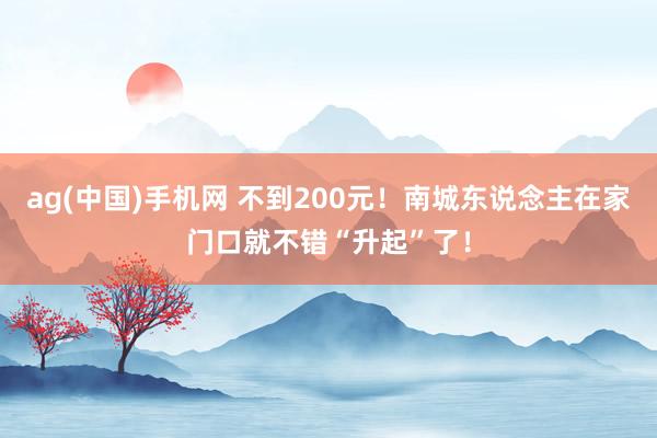 ag(中国)手机网 不到200元！南城东说念主在家门口就不错“升起”了！