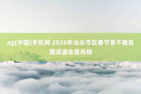 ag(中国)手机网 2026年汕头市区春节景不雅氛围派遣全面亮相