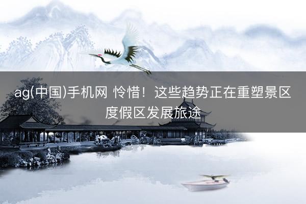 ag(中国)手机网 怜惜！这些趋势正在重塑景区度假区发展旅途