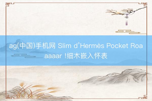 ag(中国)手机网 Slim d’Hermès Pocket Roaaaaar !细木嵌入怀表