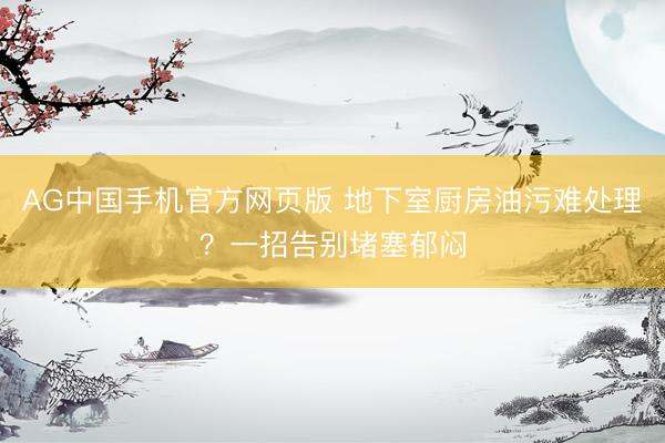AG中国手机官方网页版 地下室厨房油污难处理？一招告别堵塞郁闷