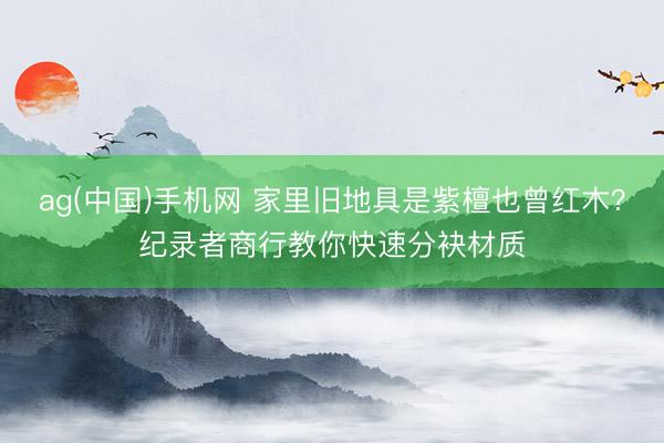 ag(中国)手机网 家里旧地具是紫檀也曾红木？纪录者商行教你快速分袂材质