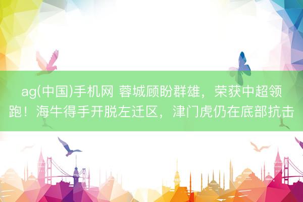 ag(中国)手机网 蓉城顾盼群雄，荣获中超领跑！海牛得手开脱左迁区，津门虎仍在底部抗击