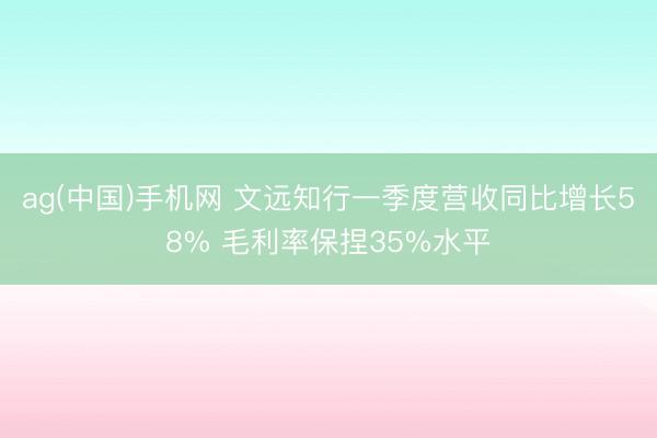 ag(中国)手机网 文远知行一季度营收同比增长58% 毛利率保捏35%水平