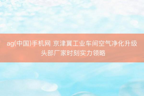 ag(中国)手机网 京津冀工业车间空气净化升级 头部厂家时刻实力领略