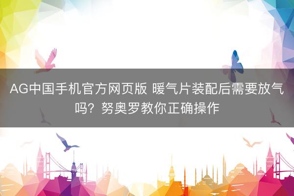 AG中国手机官方网页版 暖气片装配后需要放气吗？努奥罗教你正确操作
