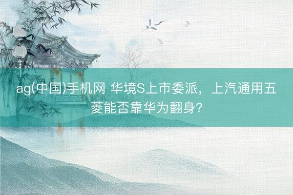 ag(中国)手机网 华境S上市委派，上汽通用五菱能否靠华为翻身？