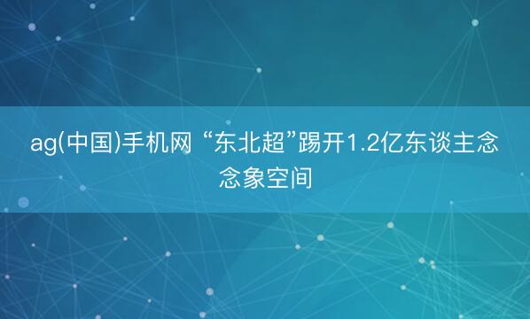 ag(中国)手机网 “东北超”踢开1.2亿东谈主念念象空间