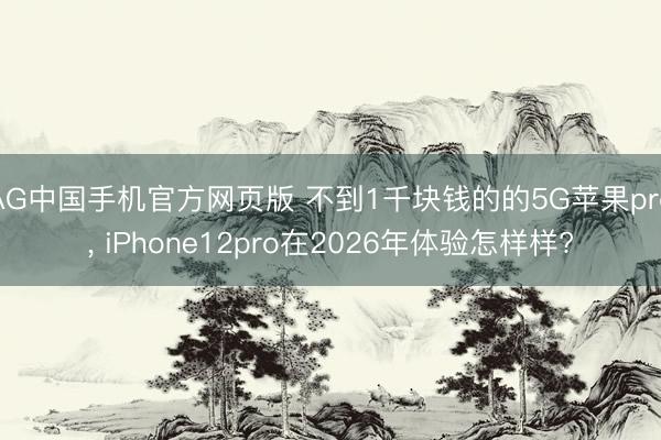 AG中国手机官方网页版 不到1千块钱的的5G苹果pro， iPhone12pro在2026年体验怎样样?