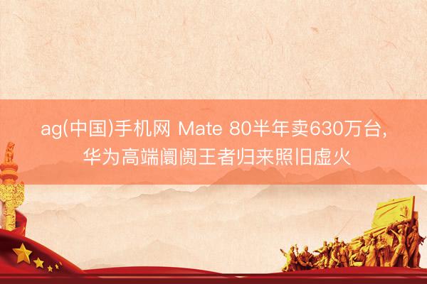 ag(中国)手机网 Mate 80半年卖630万台， 华为高端阛阓王者归来照旧虚火