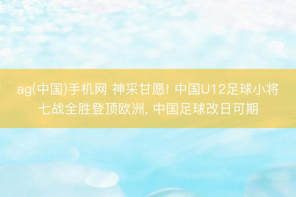 ag(中国)手机网 神采甘愿! 中国U12足球小将七战全胜登顶欧洲， 中国足球改日可期