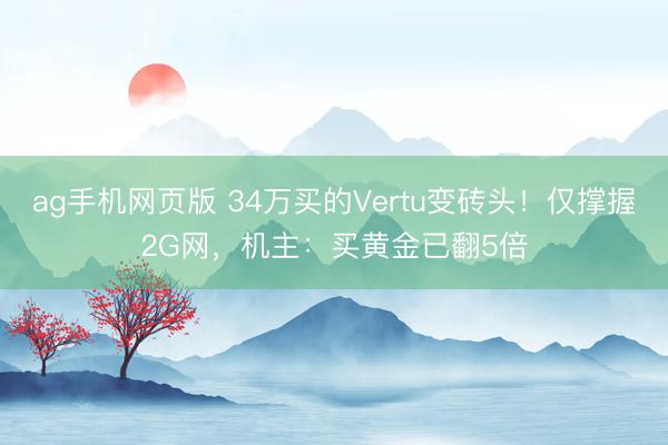 ag手机网页版 34万买的Vertu变砖头！仅撑握2G网，机主：买黄金已翻5倍