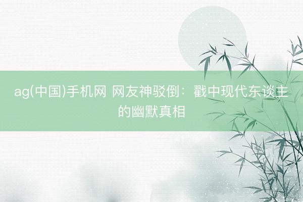 ag(中国)手机网 网友神驳倒：戳中现代东谈主的幽默真相