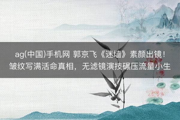 ag(中国)手机网 郭京飞《迷墙》素颜出镜！皱纹写满活命真相，无滤镜演技碾压流量小生