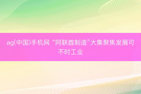 ag(中国)手机网 “阿联酋制造”大集聚焦发展可不时工业