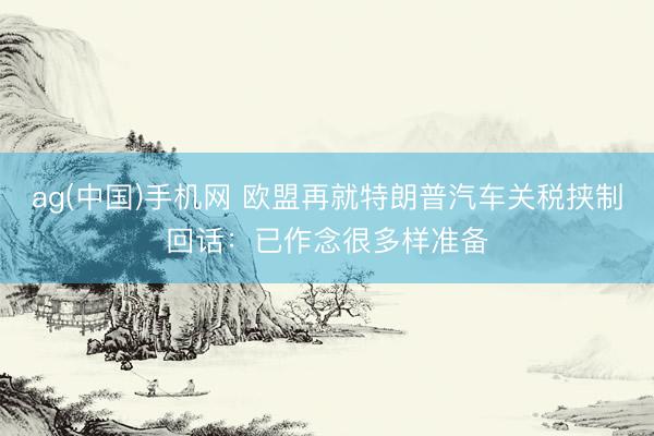 ag(中国)手机网 欧盟再就特朗普汽车关税挟制回话：已作念很多样准备