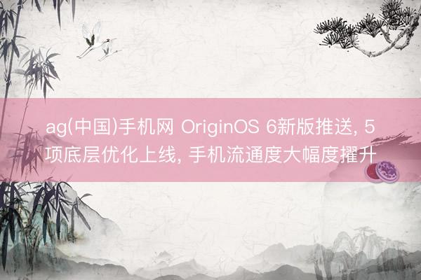 ag(中国)手机网 OriginOS 6新版推送， 5项底层优化上线， 手机流通度大幅度擢升