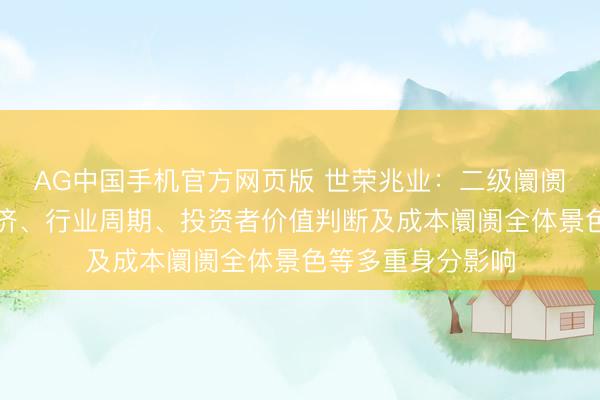 AG中国手机官方网页版 世荣兆业：二级阛阓股价受宏不雅经济、行业周期、投资者价值判断及成本阛阓全体景色等多重身分影响